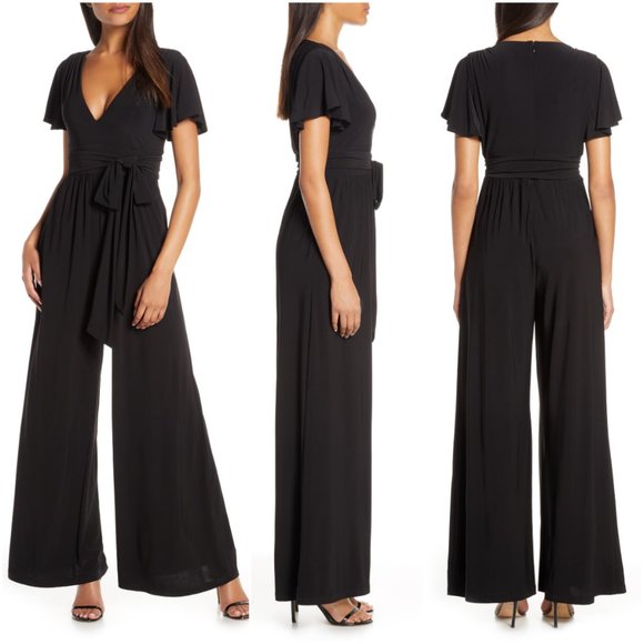 eliza j flutter sleeve jumpsuit